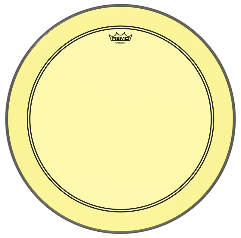 Remo Powerstroke P3 Colortone Yellow Bass Drumhead, 24"