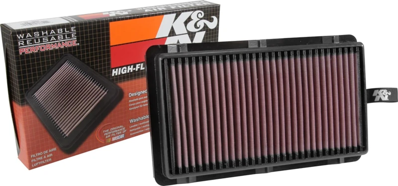 K&N Engine Air Filter: High Performance, Premium, Washable, Replacement Filter: Compatible with 2015-2019 HYUNDAI/KIA (Santa Fe IV, Sorento III), 33-3064, Red