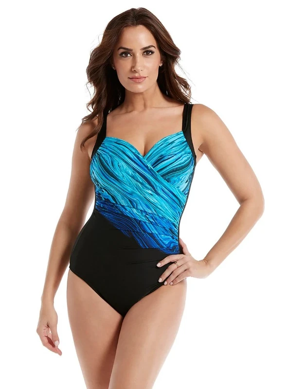 Miraclesuit 6517163 Women's Blue Pointe Sanibel Blue Underwired Shaping Swimsuit 12