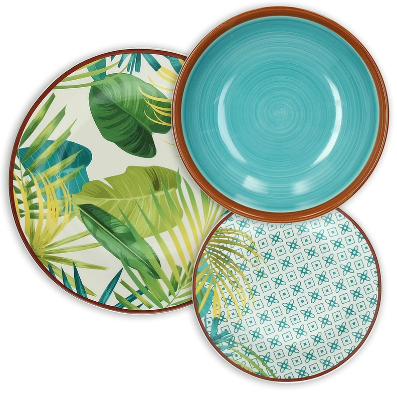 Tognana Jungle Tableware, Set of 18 Pieces, Porcelain, Multicoloured