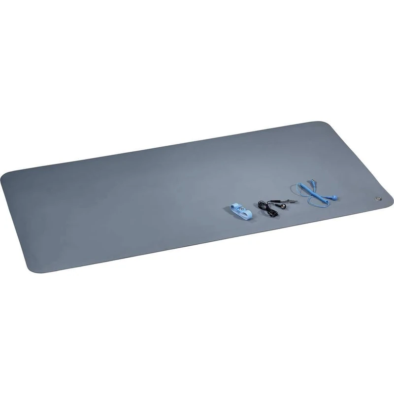 TRU Components 1570452 ESDM-1190BG ESD Table Mat Set Grey (L x W x H) 1190 x 590 x 2 mm Including Earth Cable