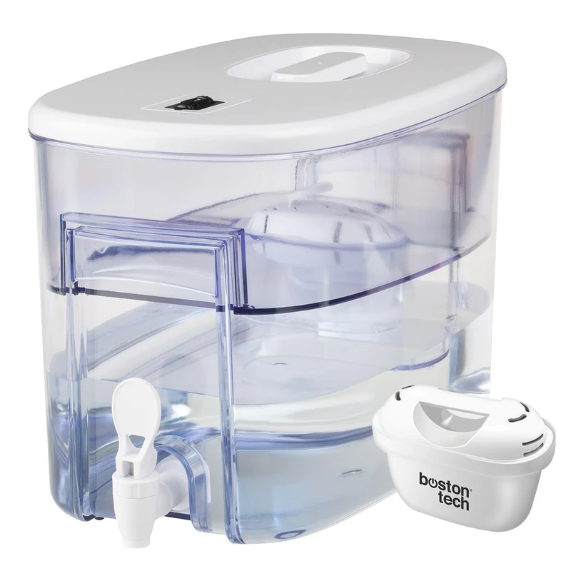 Boston Tech HK-104 Fresia, Water Filter Dispenser and Cartridge. Compatible with Brita Maxtra and Maxtra+ Filters. 9 Liters. (Fresia)