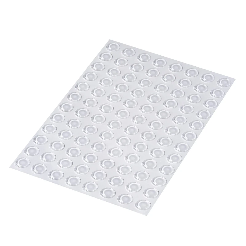 Happy Bananas Self Adhesive Clear Bumper Pads, Flat Topped Rubber Feet for Glass Table Tops, Coasters, Metal & Crafts – 10.1 mm x 1.8 mm (96)