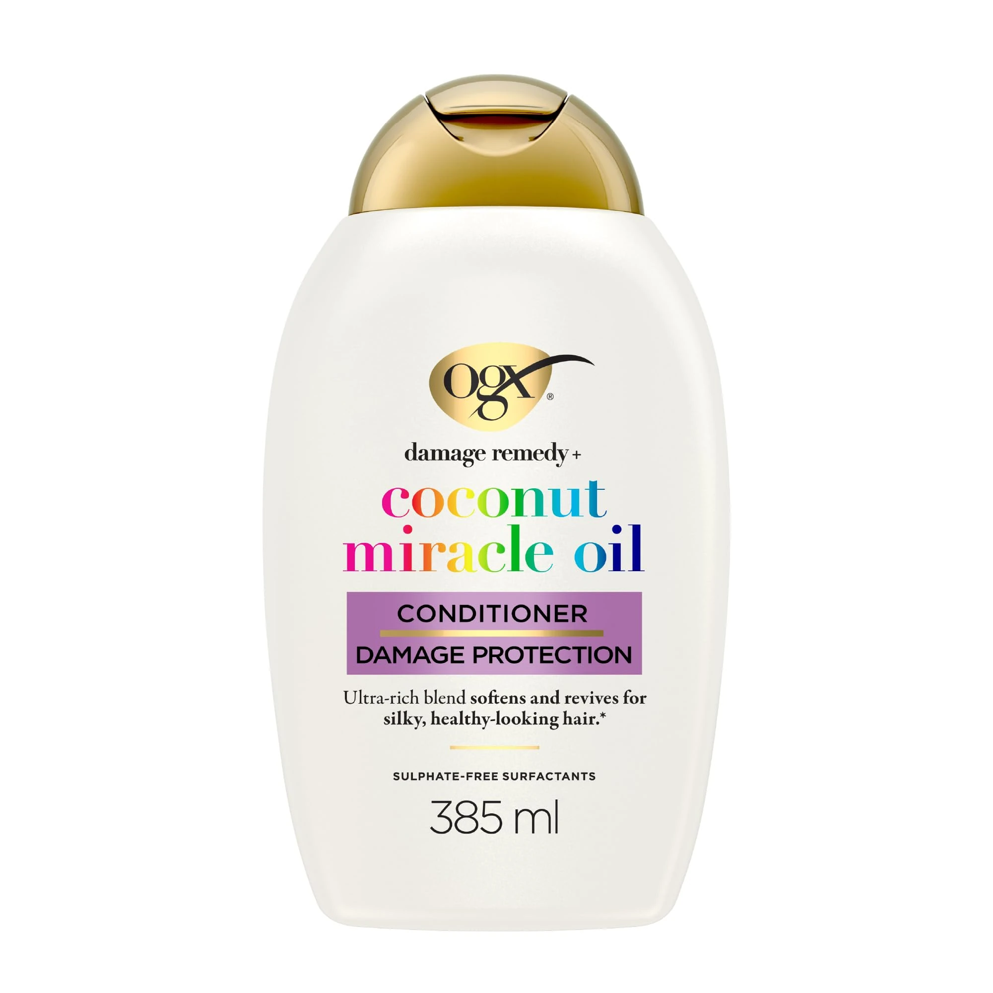 OGX Damage Remedy with Coconut Miracle Oil Conditioner, Softens and Revives Hair, for Silky and Healthy-Looking Hair, Sulfate Free, 385ml