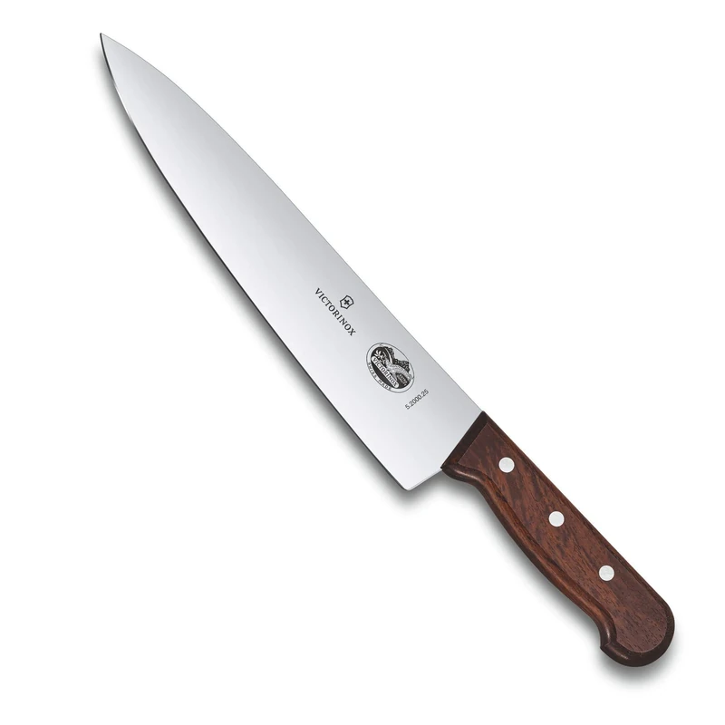 Victorinox Wood, Carving Knife, Extra Sharp Blade, Straight Edge, 25 cm, Noble Wooden Handle, Stainless Steel, Brown
