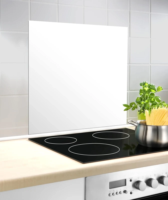 FALKE Glass Back Panel, White Splash Guard, Tempered, 0 x 70 x 60 cm