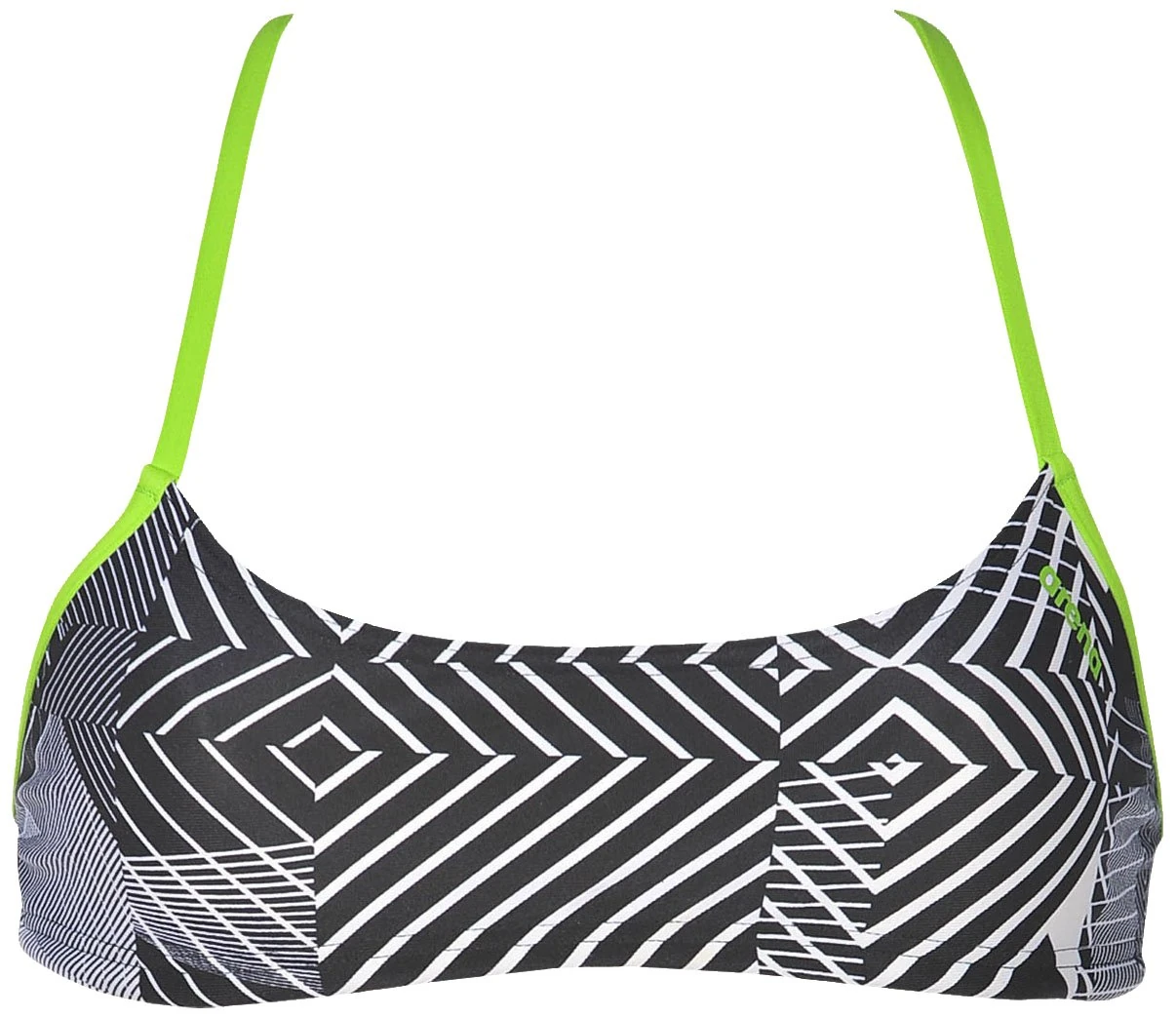 Arena Bandeau Play, Women's Swimsuit, women's, 001110_506_M, blackmulti-leaf, Medium