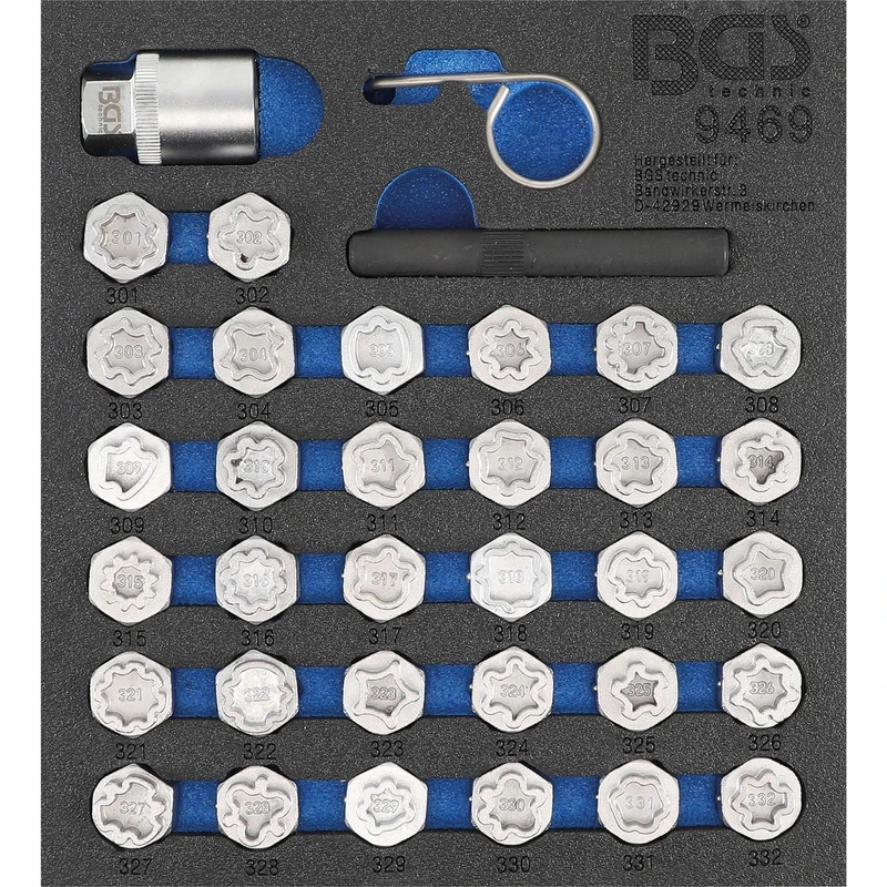 BGS 9469 | Tool Tray 1/6: Rim Lock Socket Set for Mercedes-Benz | 35 pcs.