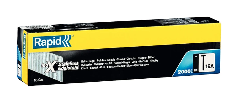 Rapid Professional No. 16A 20° Stainless Steel Brad Nails, Length 38 mm, Pack of 2000, 5000822