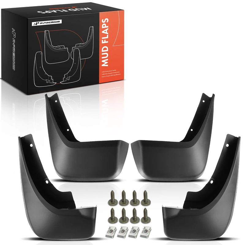 A-Premium Set of 4PCS Mud Flaps Splash Guards Mudguards Mudflaps with Hardware Kits Accessory Compatible with Land Rover Discovery 5 2017-2020, Sport Utility, Black Color, Front LH RH and Rear LH RH