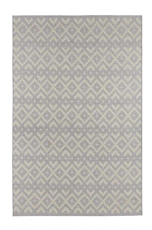 Zala Living Harmony Indoor and Outdoor Rug 155 x 230 cm - Flat Weave Weatherproof Modern Design Macrame Look for Balcony Patio Conservatory Kitchen Dining Room Living Room Rug Waterproof in Grey