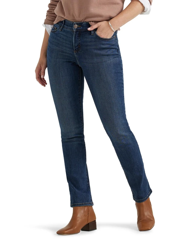 Lee Women's Plus Size Ultra Lux Comfort with Flex Motion Straight Leg Jean, Royal Chakra, 20 Petite US