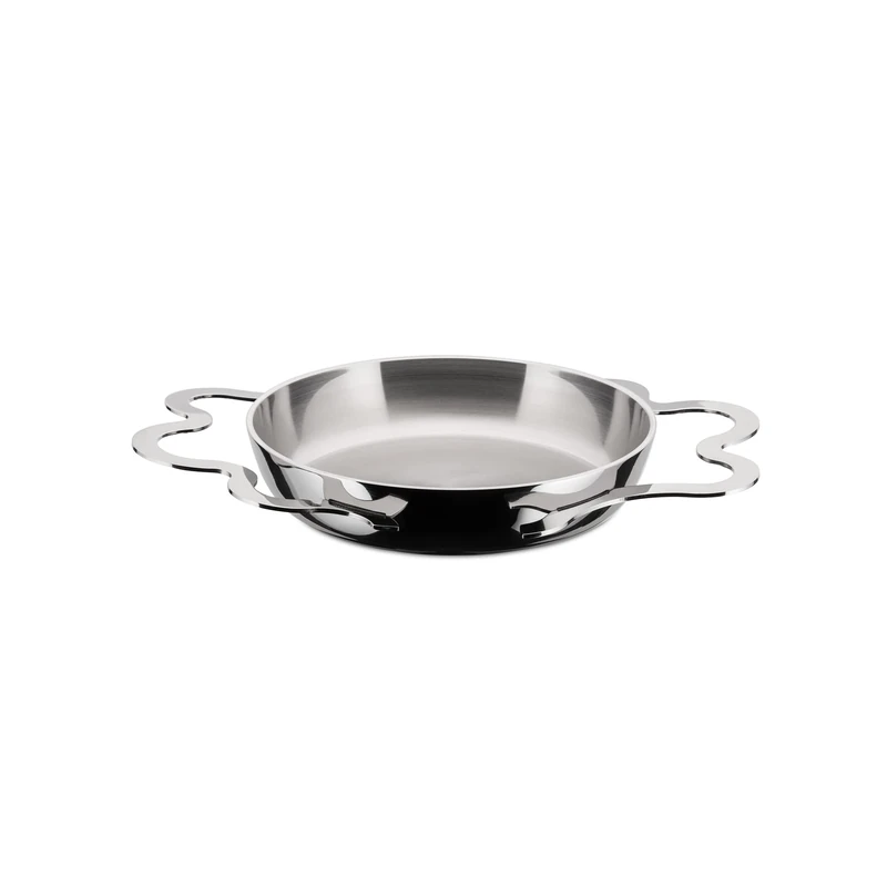 Alessi AM42 Tegamino, Egg pan with Two Handles in Multiply with lid in 18/10 Stainless Steel. - Image 1