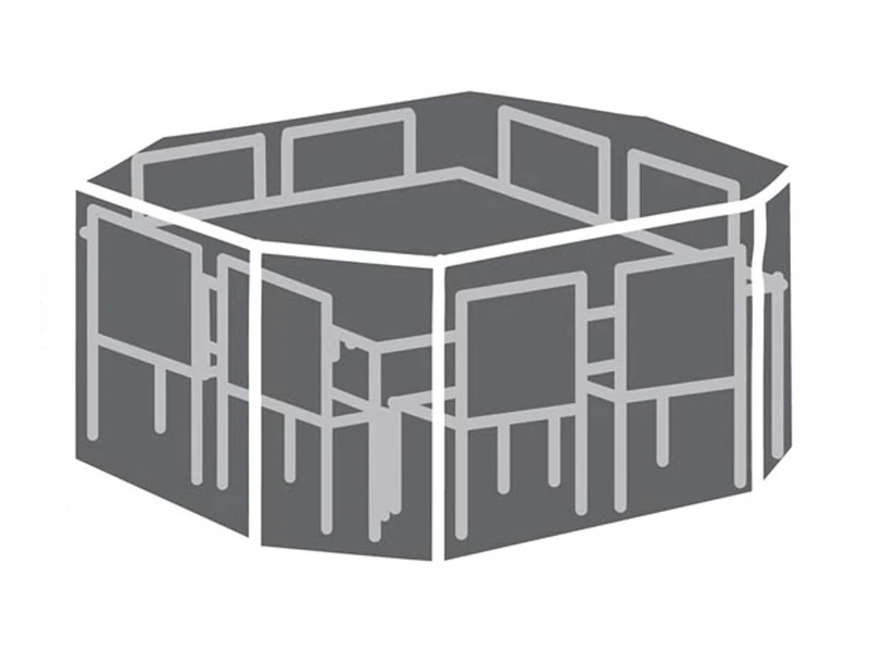 Perel Garden OCGS08 Case For Square Lounge Set, Black, 220 x 220 x 95 cm