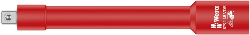 Wera 8794 LB Zyklop Vde Extension Drive, 3/8 x 166 mm, 05004965001, Red and Yellow, Long