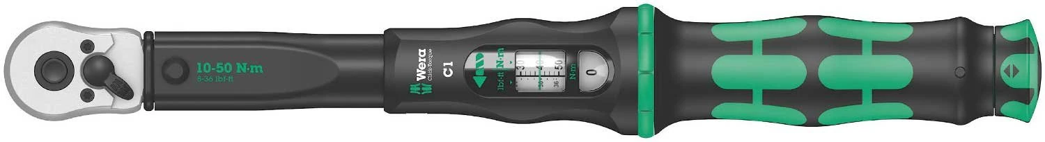 Wera Click Torque C 1 Adjustable Torque Wrench, 1/2" Square Drive, 10 - 50 Nm, 05075620001