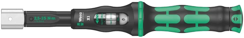 Wera Click Torque X 1 Adjustable Torque Wrench for insert tools, 9 x 12 mm Drive, 2.5 - 25 Nm, 0507651001