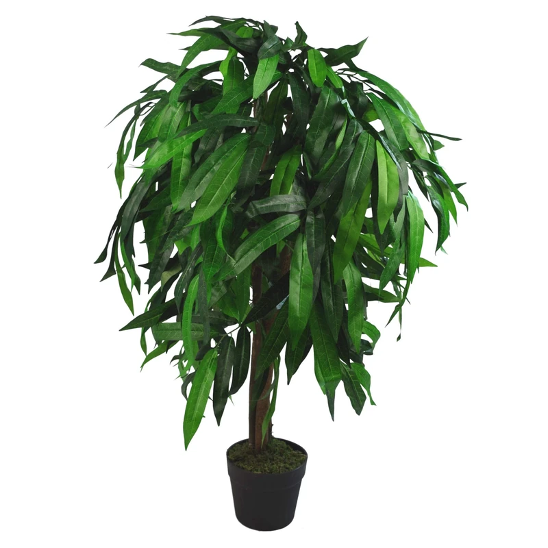 Leaf Design UK Artificial Mango Plant/Tree, Green, 100cm
