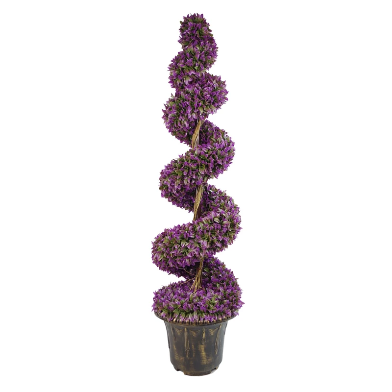 Large Leaf Artificial Spiral Tree with Decorative Planter