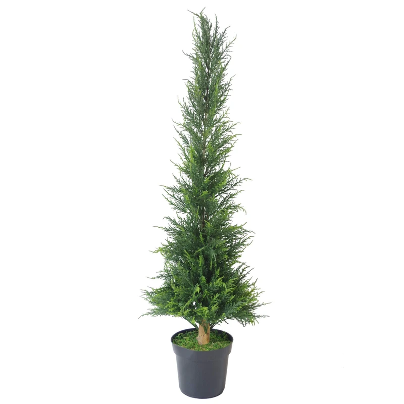 Leaf Design UK Black Artificial Cedar Cypress Topiary Tree Plastic 120cm Tall, 120 cm high