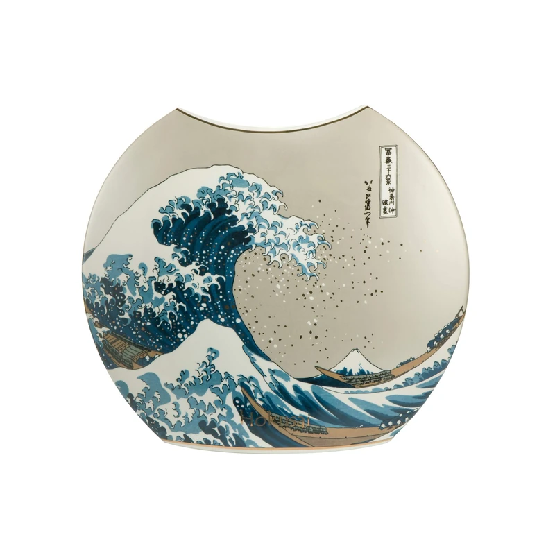 Goebel The Wave & Vase 20 cm Porcelain Artis Orbis Hokusai