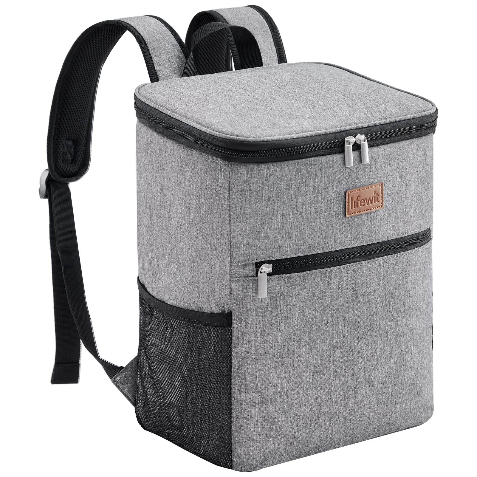Lifewit Cooler Backpack Insulated Cool Bag Large Capacity Lunch Bag, Soft Cooler Lunch Box Soft-Sided Cooling Bag Backpack for Beach/Picnic/Camping/BBQ, Grey