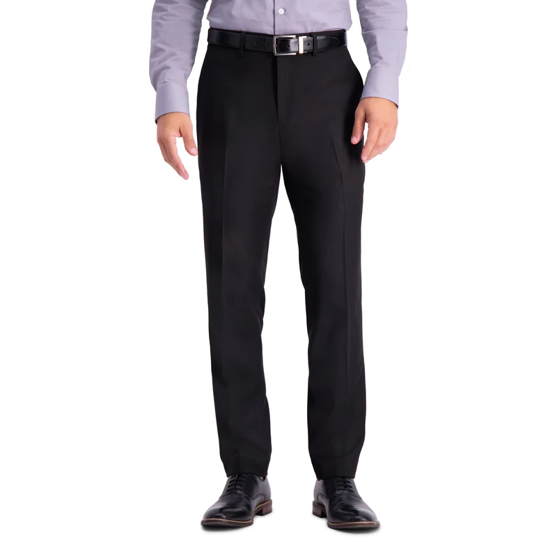Kenneth Cole REACTION Men's Stretch Weave Slim Fit Dress Pant, Rich Black, 29W x 30L