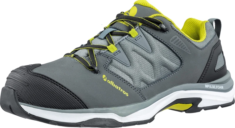 ALBATROS ULTRATRAIL Low Work Shoe Safety Shoe S3 ESD HRO SRC Fibreglass Cap ESD Penetration Protection Non-Slip Heat Resistant Metal-Free Unisex, Gray, 9.5 UK