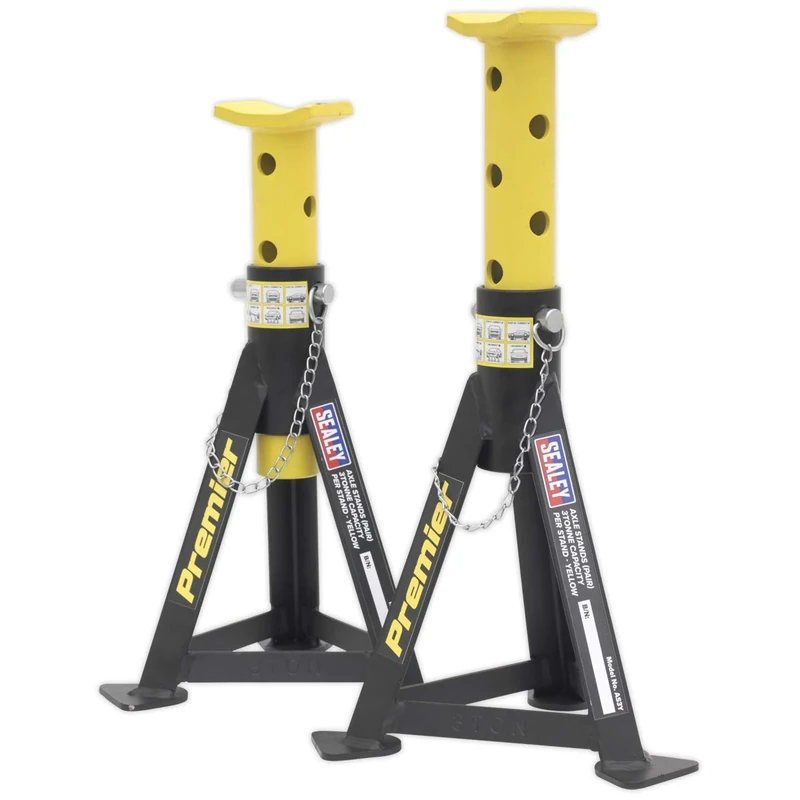 Sealey AS3Y Axle Stands (Pair) 3tonne Capacity per Stand - Yellow