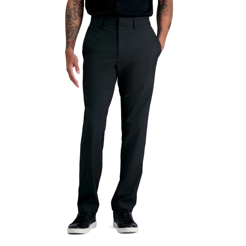 Kenneth Cole REACTION Men's Stretch Weave Slim Fit Dress Pant, Charcoal Heather, 38W x 29L