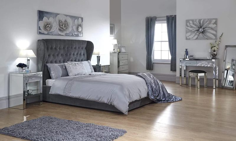 GFW Dakota Lift Up Ottoman Bed, Double, Pewter Grey