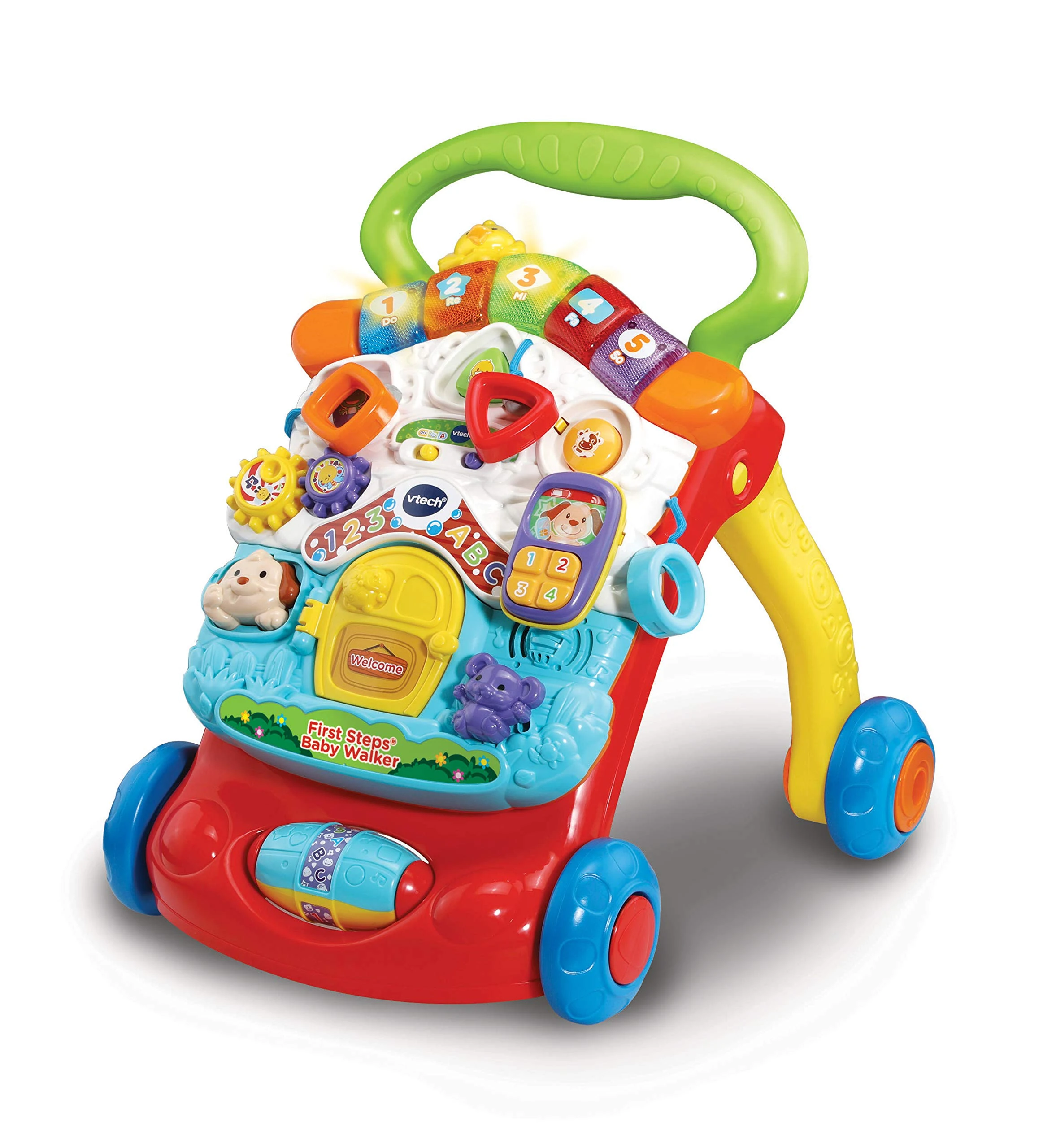VTech First Steps Baby Walker | Push Along Walker Baby Toy with Shapes, Sounds, Music, Phrases, Pretend Play and More | Suitable for Babies from 6 Months, 1, 2 & 3 Year Olds, Boys & Girls