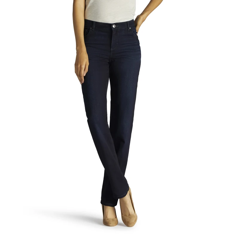 Lee Women's Petite Relaxed Fit Straight Leg Jean, Niagara Blue, 22 Petite