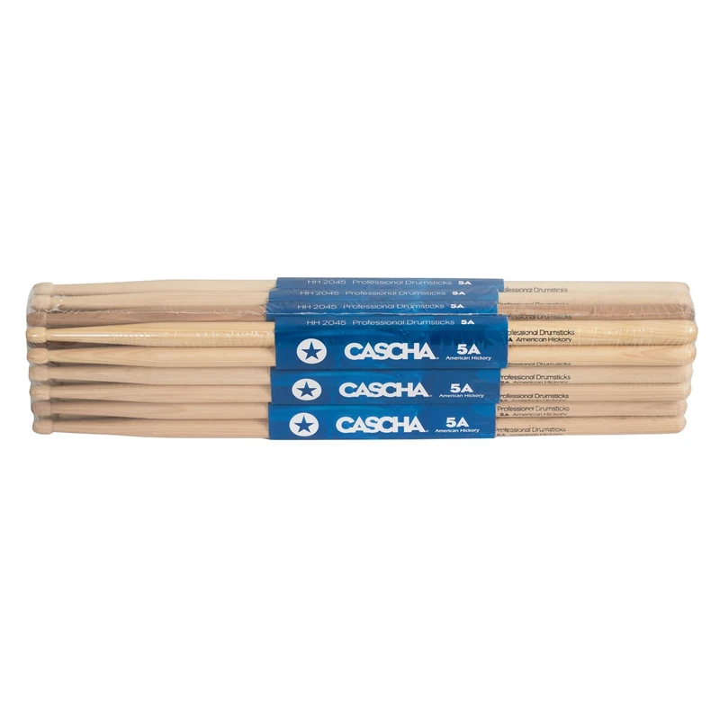 CASCHA HH 2046 Professional Drumsticks 5A, American Hickory, 12 pairs (24 Sticks)