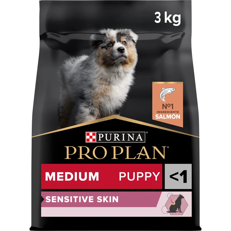 Purina Proplan Medium Puppy Derma Dog Feed Cahorro Salmon, Pack of 4 x 3 kg
