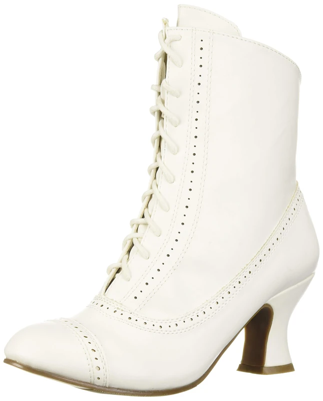 Ellie Shoes Women's 253-SARAH Mid Calf Boot, White, 4 UK