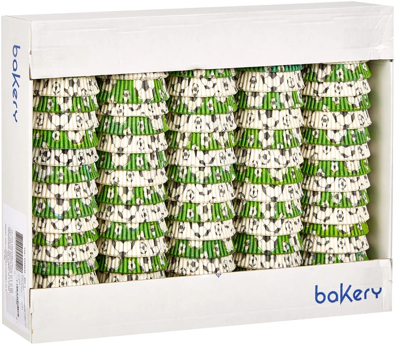 DECORA 2000 Soccer Baking Cups 50 X 32 MM, Carta, Green