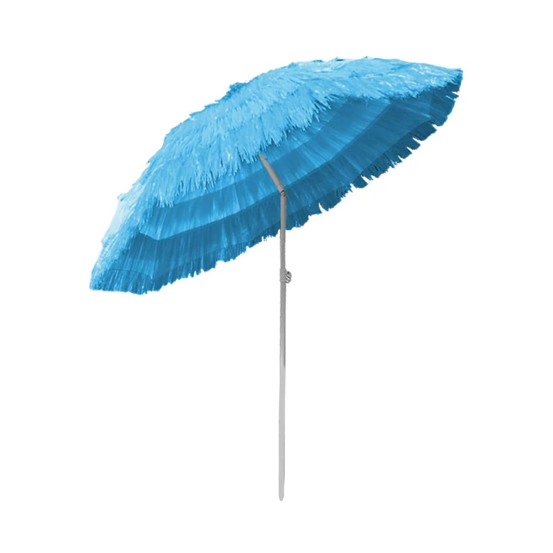 Green Bay Beach Patio Garden Hawaii Parasol Hawaiian Sun Umbrella Sunshade Folding Tilting (Blue)
