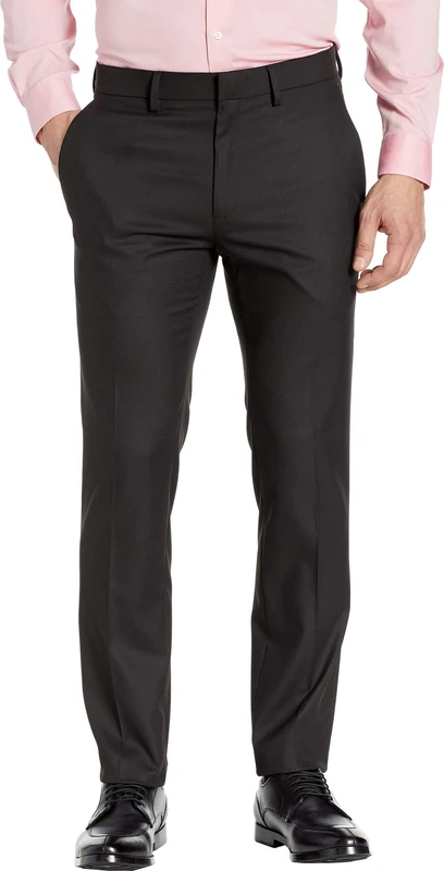 Kenneth Cole Reaction Men's Slim Fit Moisture Wicking Suit Pant Dress, Black, 36W x 29L