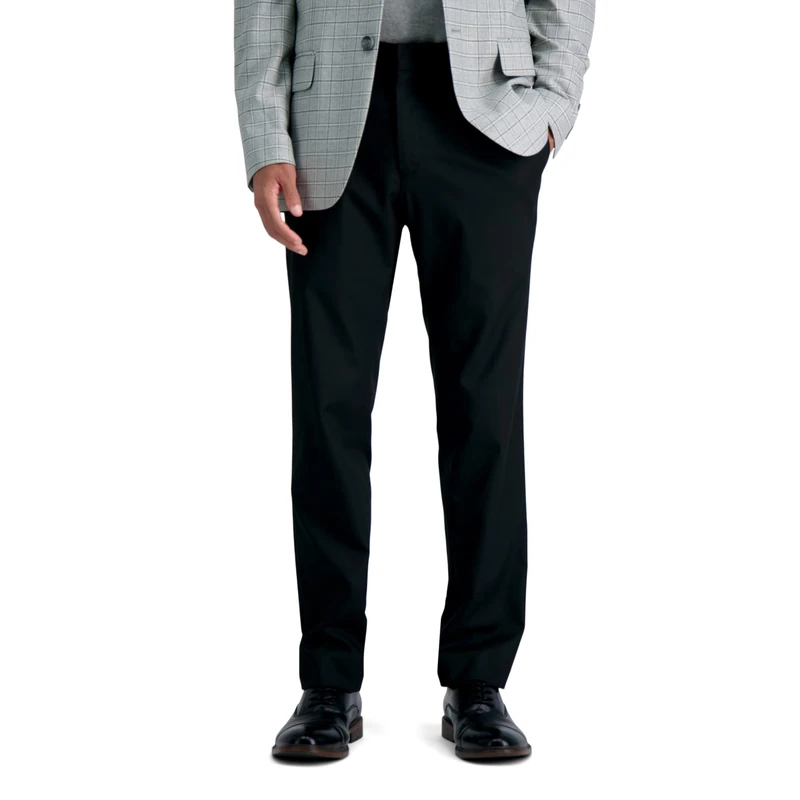 Kenneth Cole REACTION Men's Slim Fit Stretch Shadow Plaid Pant Dress, Black, 30 W/32 L
