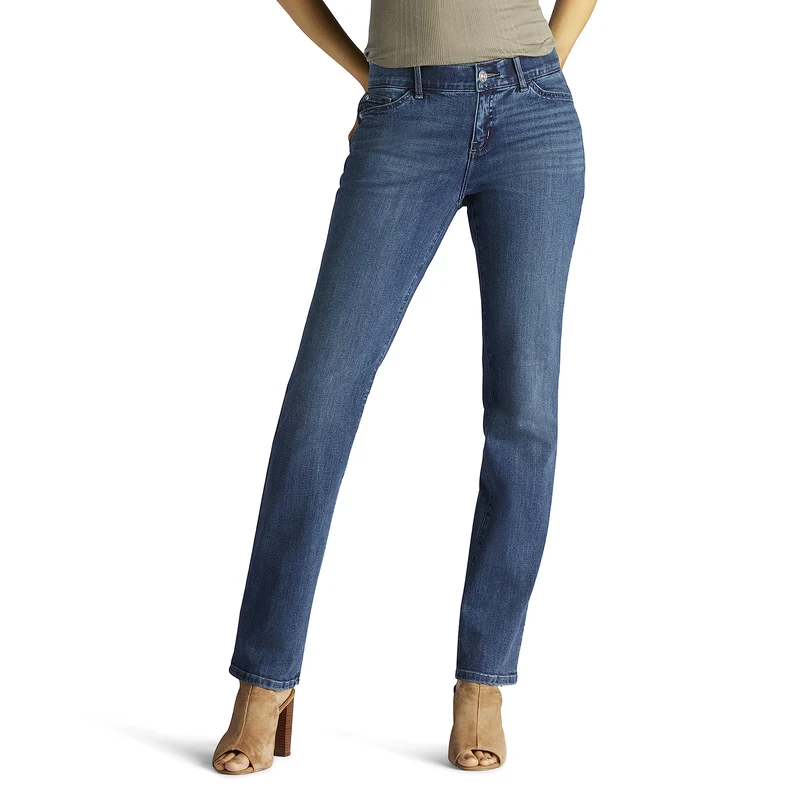 Lee Women's Petite Ultra Lux Comfort with Flex Motion Straight Leg Jean, Rayne, 10 Short