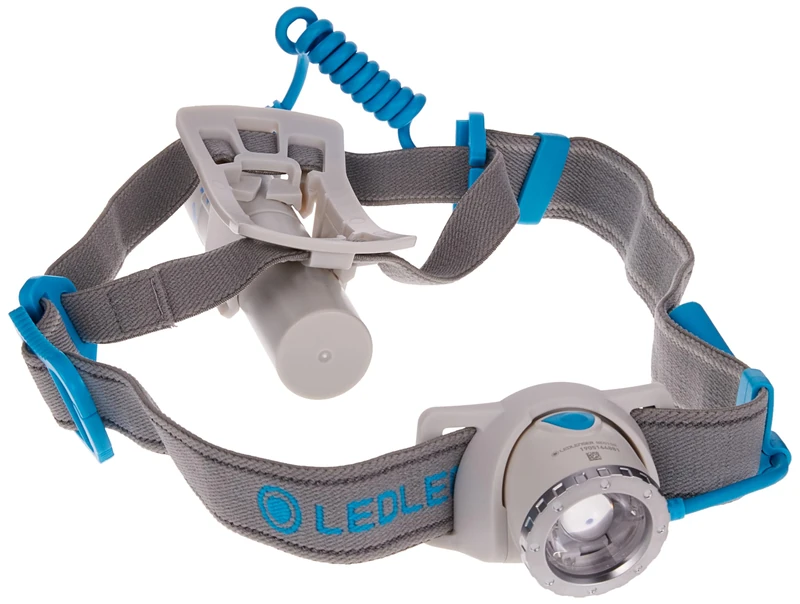 Ledlenser NEO10R LED Headlamp trail running, blue, rechargeable 18650 battery, 600 lumens, red rear back light, focusable, runtime up to 120h, Running, Sport, jogging, stamina