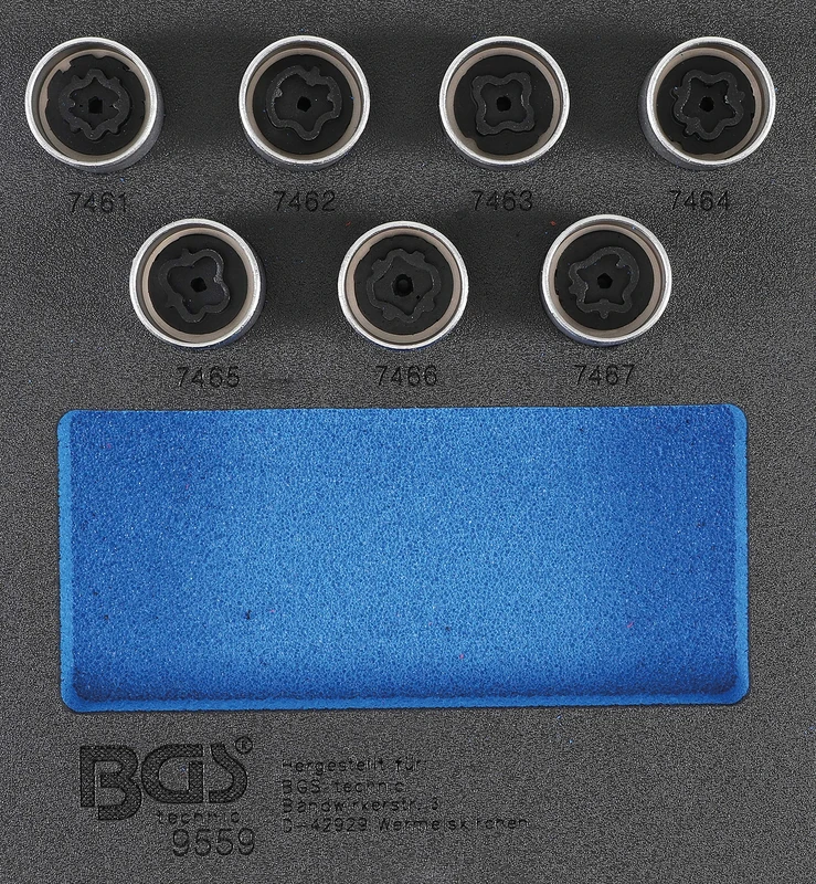 BGS 9559 | Tool Tray 1/6: Rim Lock Socket Set for Opel / Vauxhall (Version D) | 7 pcs.