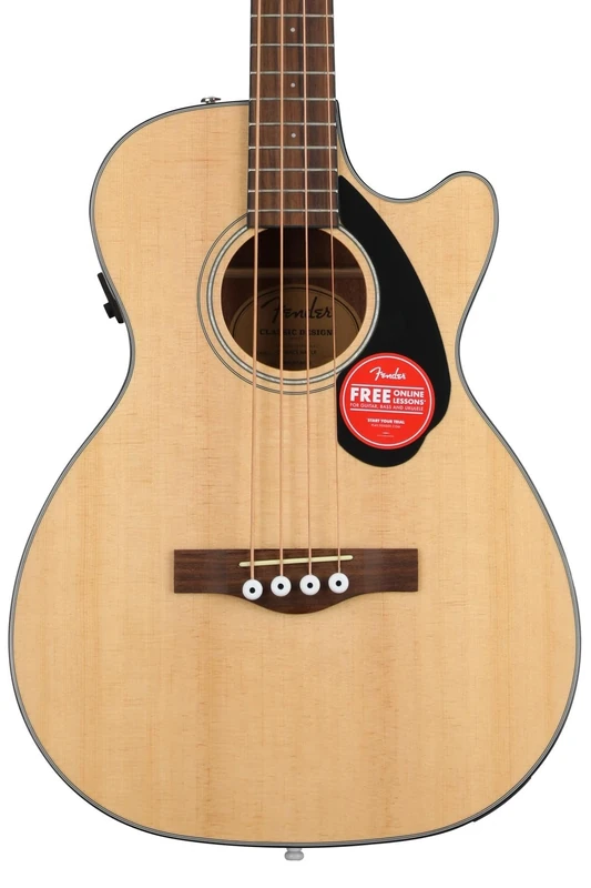 Fender CB-60SCE Acoustic Bass, Walnut Fingerboard, Natural, Comes with Free Virtual Lessons