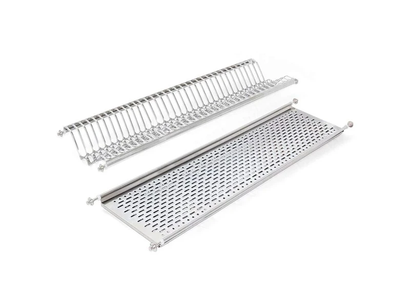 Emuca - Stainless Steel Dish Drying Rack for Standard 100 cm (39,37 inch) Width Kitchen Cabinet, Inner Width Module 935-970 mm
