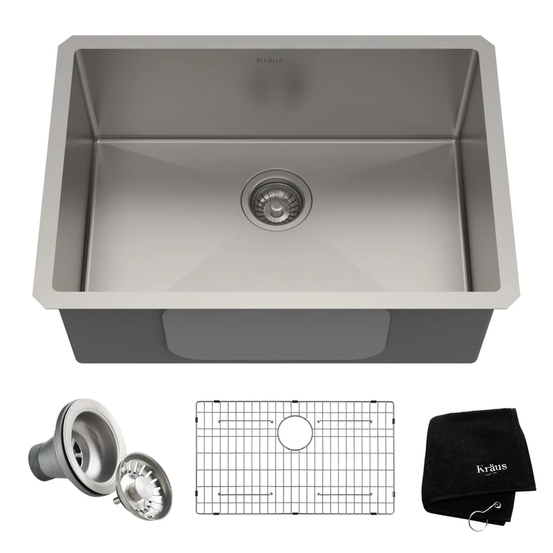 Kraus KHU100-26 Standart PRO Kitchen Sink & Faucet Combo, Stainless Steel, 66.04 cm