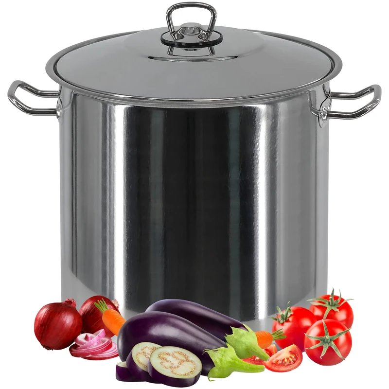 GEEZY Large Deep Stainless Steel Stock Pot 21L – Induction Base, All Hob Compatible, Durable & Dishwasher Safe – Great Kitchen Essential for Families Cooking Stew, Curry, Soup, Biryani & More