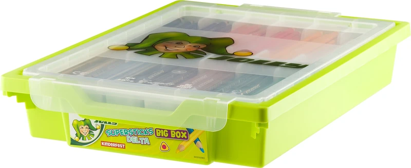 JOLLY Big Box Daycare Box with 240 Triangular Pens Supersticks Delta Supplementary Colours