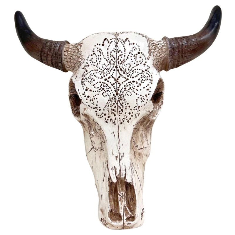 BestGiftEver Resin Wall Sculptures Tooled Bull Skull