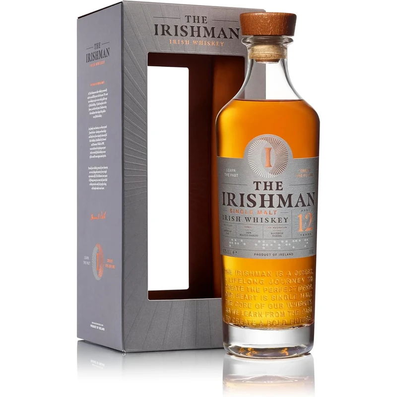 The Irishman 12 Year Old Single Malt Whiskey Gift Box, 70cl, 43% Alcohol Content by Volume, Whiskey Deal of the Day, Triple-Distilled Malt Whiskey with Flavours of Figs & Raisins (packaging may vary)